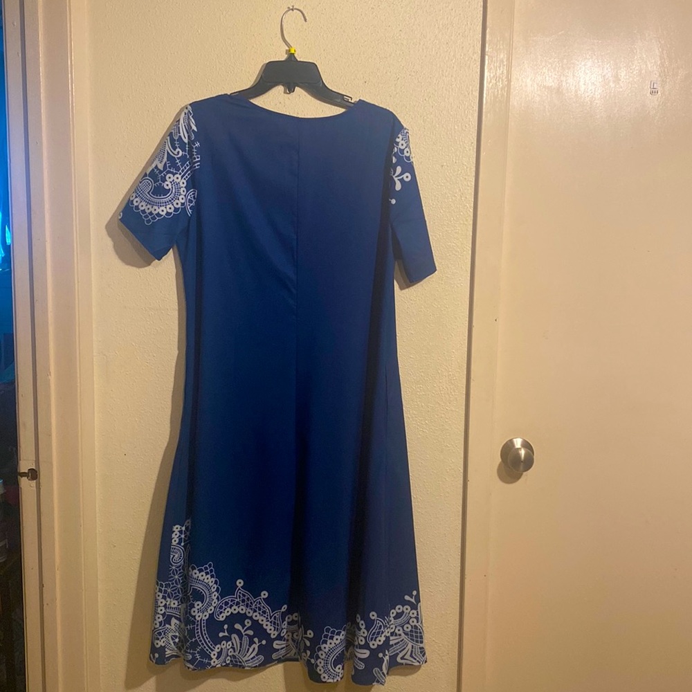 Navy Blue and white casual dress